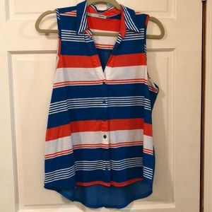 Maurices Blue and Orange Collard Tank